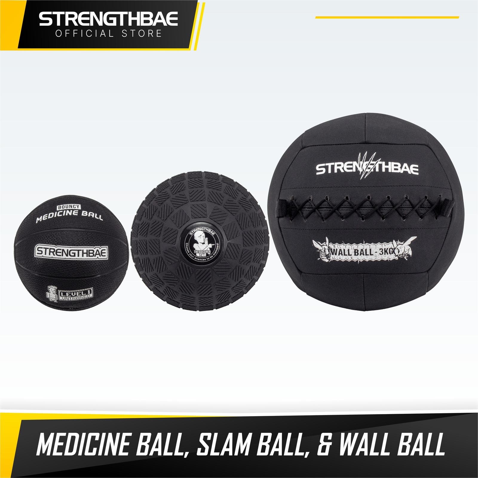 Medicine Ball Strengthbae – Bola Beban 1–10 kg untuk Core dan Conditioning